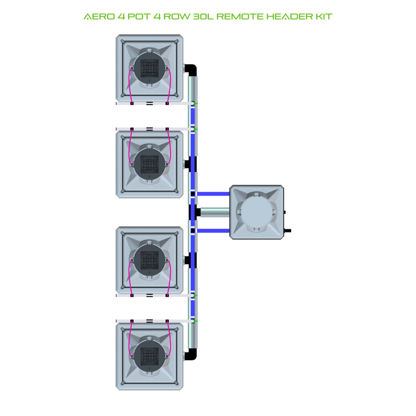 Alien Hydroponics AERO 4 Pot 4 Row Kit