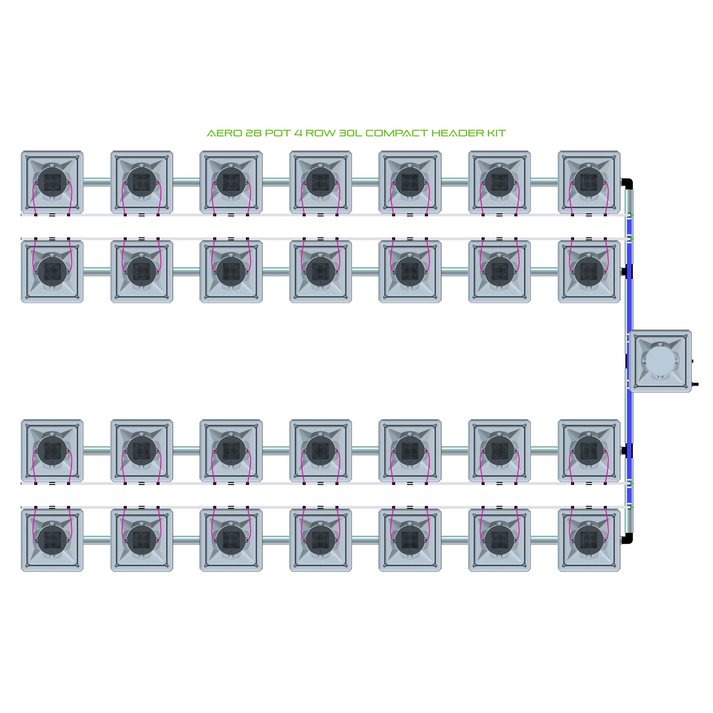 Alien Hydroponics AERO 28 Pot 4 Row Kit