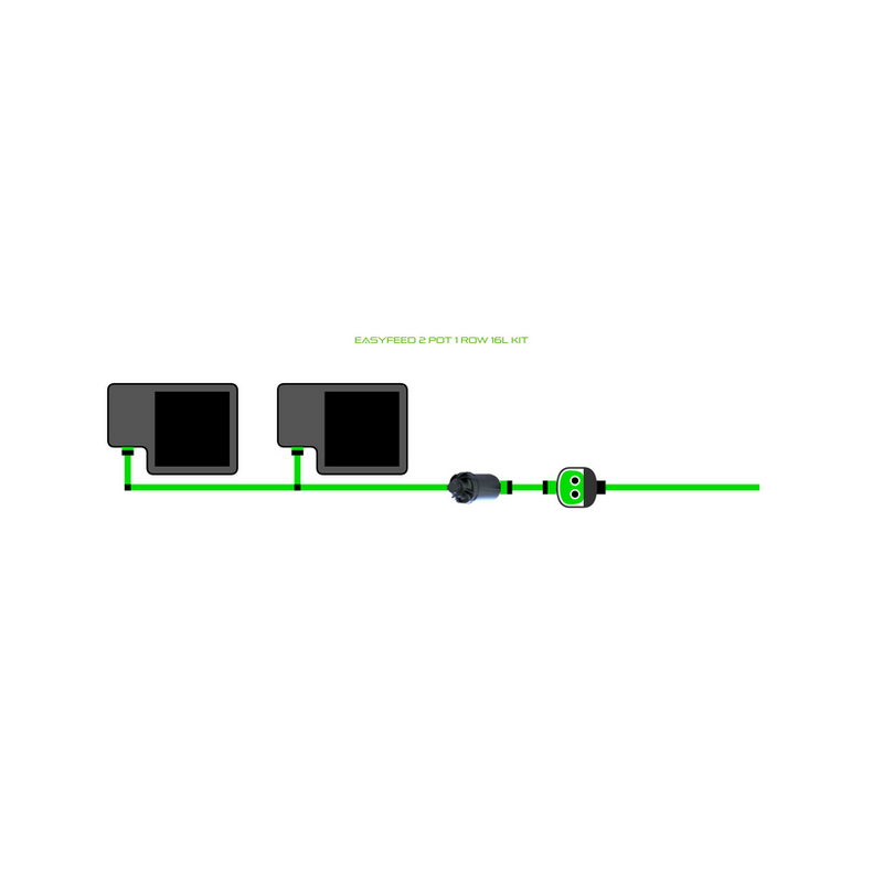 Alien Hydroponics EasyFeed 2 Pot 1 Row Kit