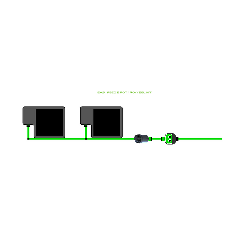 Alien Hydroponics EasyFeed 2 Pot 1 Row Kit