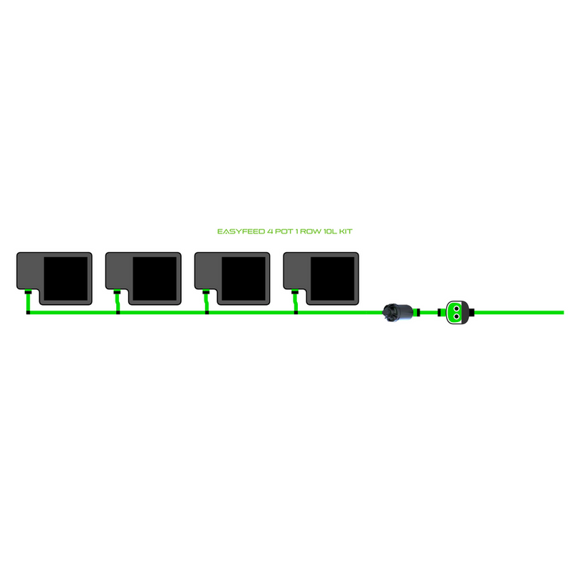 Alien Hydroponics EasyFeed 4 Pot 1 Row Kit