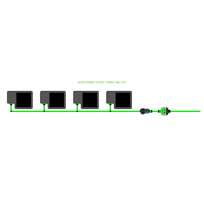 Alien Hydroponics EasyFeed 4 Pot 1 Row Kit