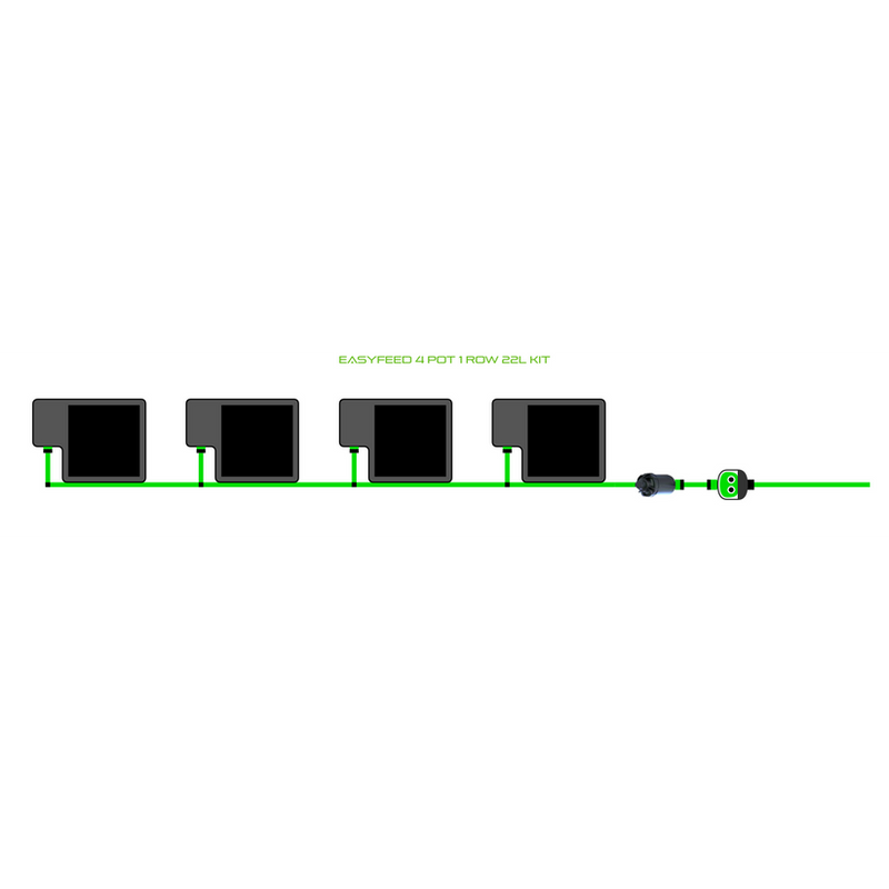 Alien Hydroponics EasyFeed 4 Pot 1 Row Kit