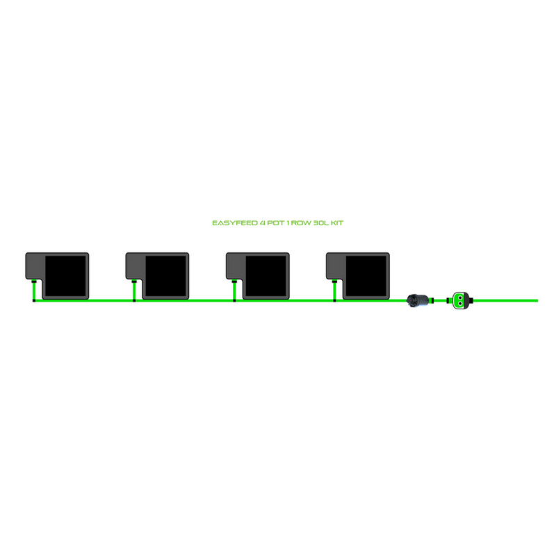 Alien Hydroponics EasyFeed 4 Pot 1 Row Kit