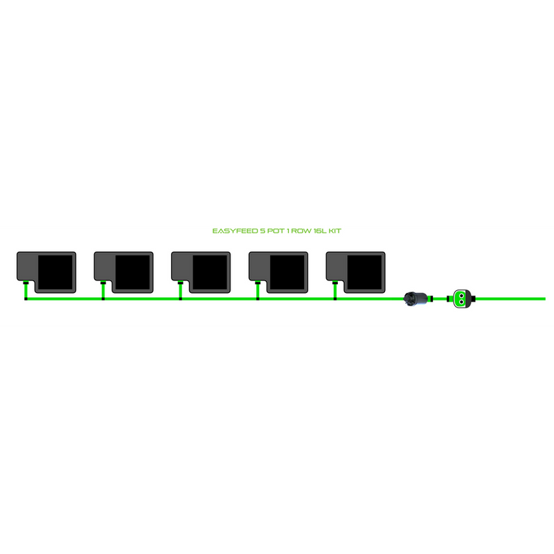 Alien Hydroponics EasyFeed 5 Pot 1 Row Kit