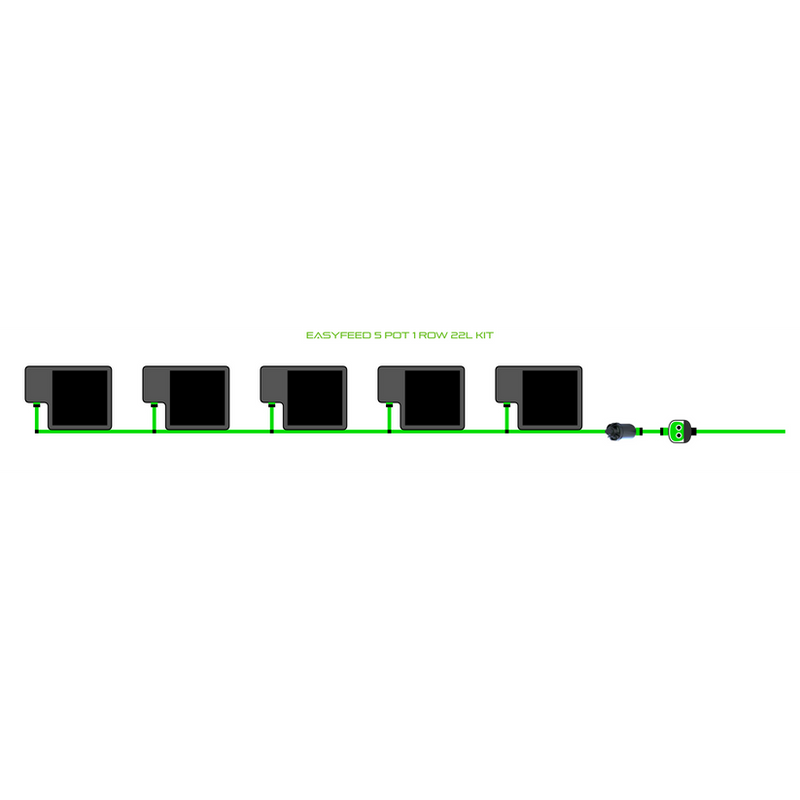 Alien Hydroponics EasyFeed 5 Pot 1 Row Kit
