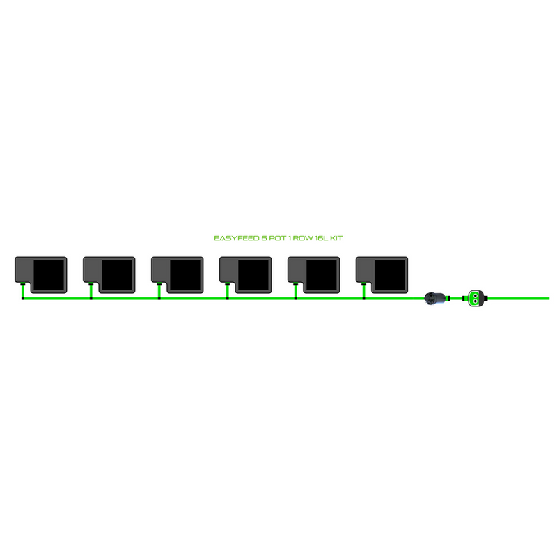 Alien Hydroponics EasyFeed 6 Pot 1 Row Kit