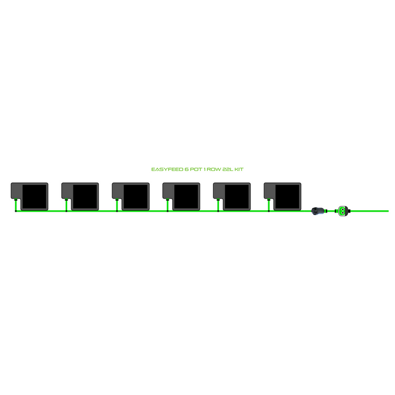 Alien Hydroponics EasyFeed 6 Pot 1 Row Kit
