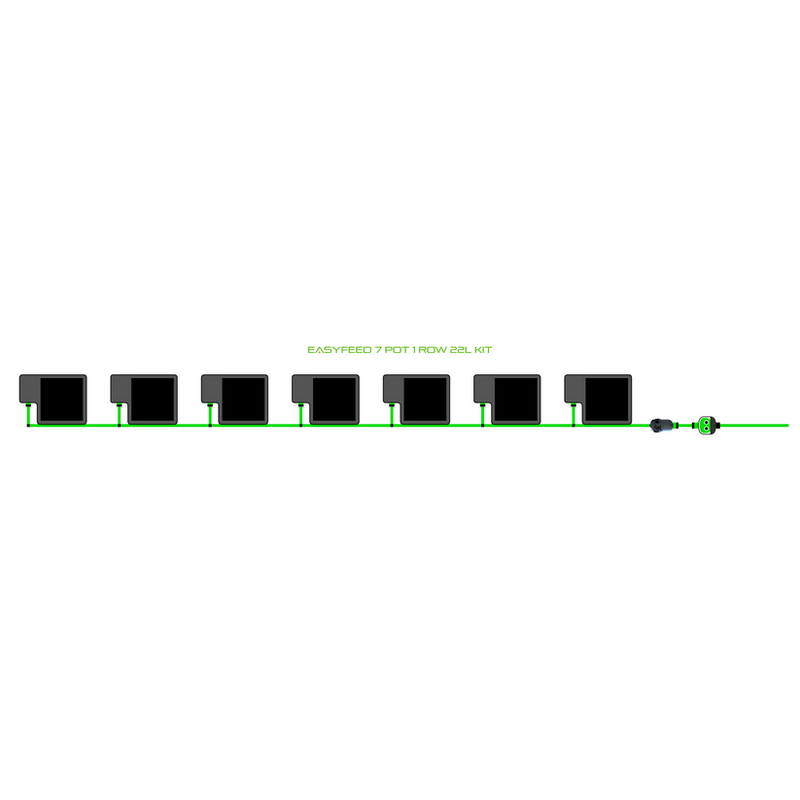 Alien Hydroponics EasyFeed 7 Pot 1 Row Kit