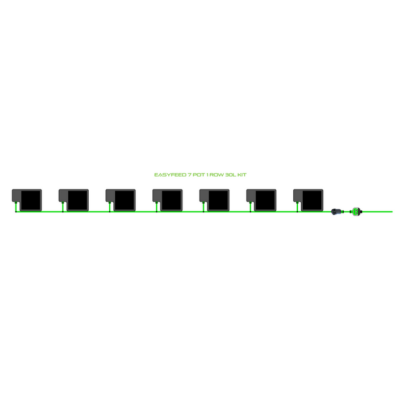 Alien Hydroponics EasyFeed 7 Pot 1 Row Kit