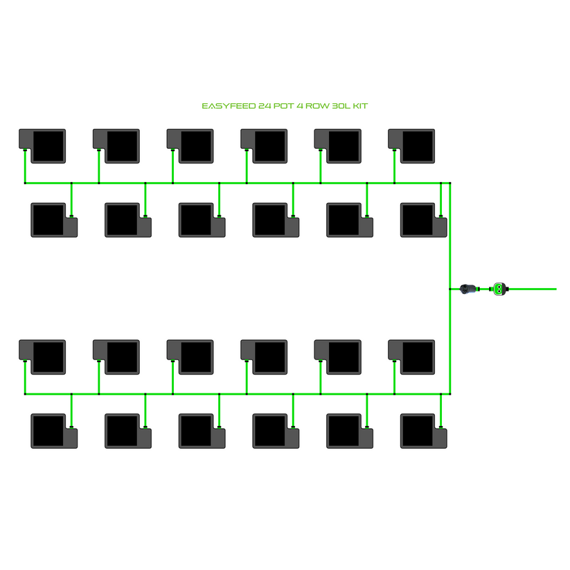 Alien Hydroponics EasyFeed 24 Pot 4 Row Kit