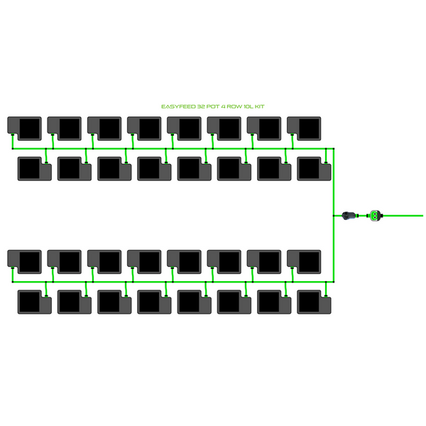 Alien Hydroponics EasyFeed 32 Pot 4 Row Kit