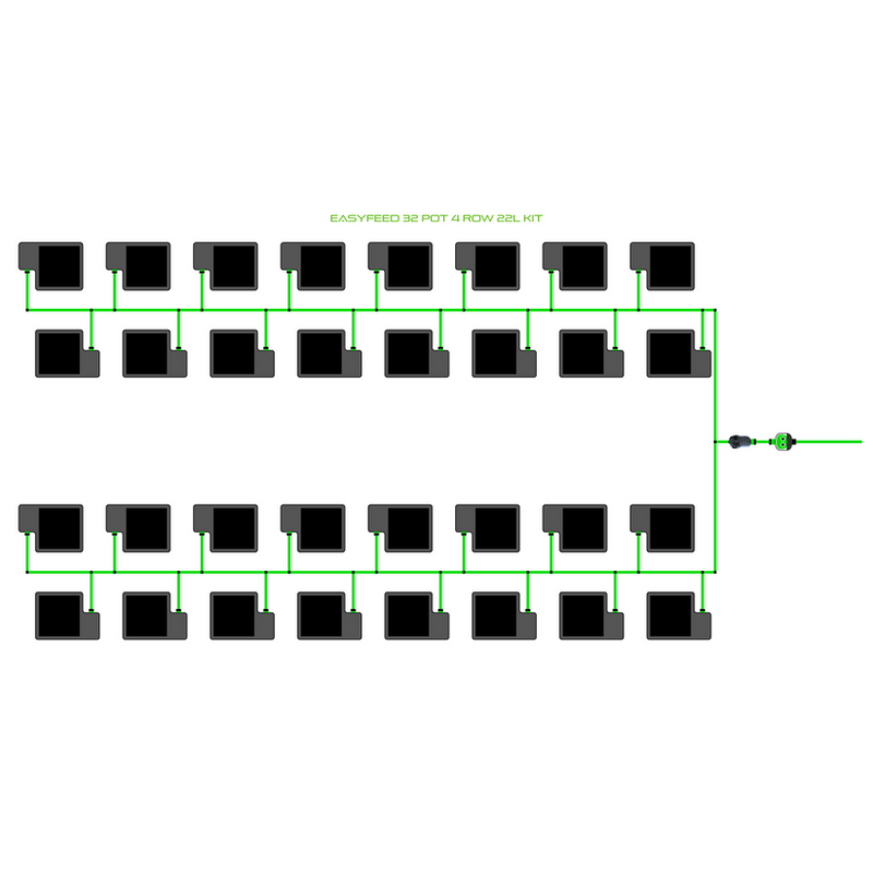 Alien Hydroponics EasyFeed 32 Pot 4 Row Kit