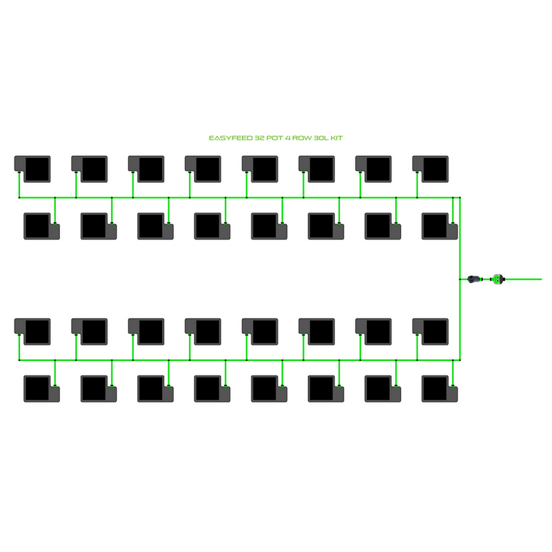 Alien Hydroponics EasyFeed 32 Pot 4 Row Kit