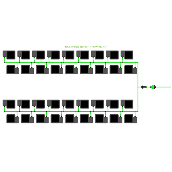 Alien Hydroponics EasyFeed 36 Pot 4 Row Kit