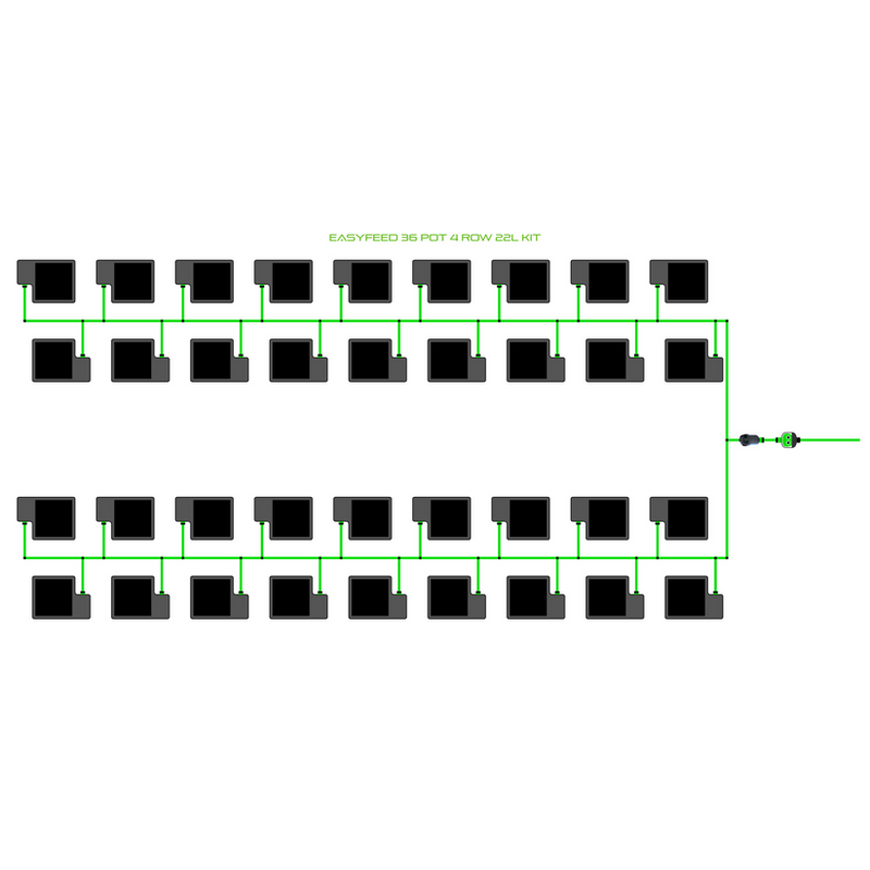 Alien Hydroponics EasyFeed 36 Pot 4 Row Kit