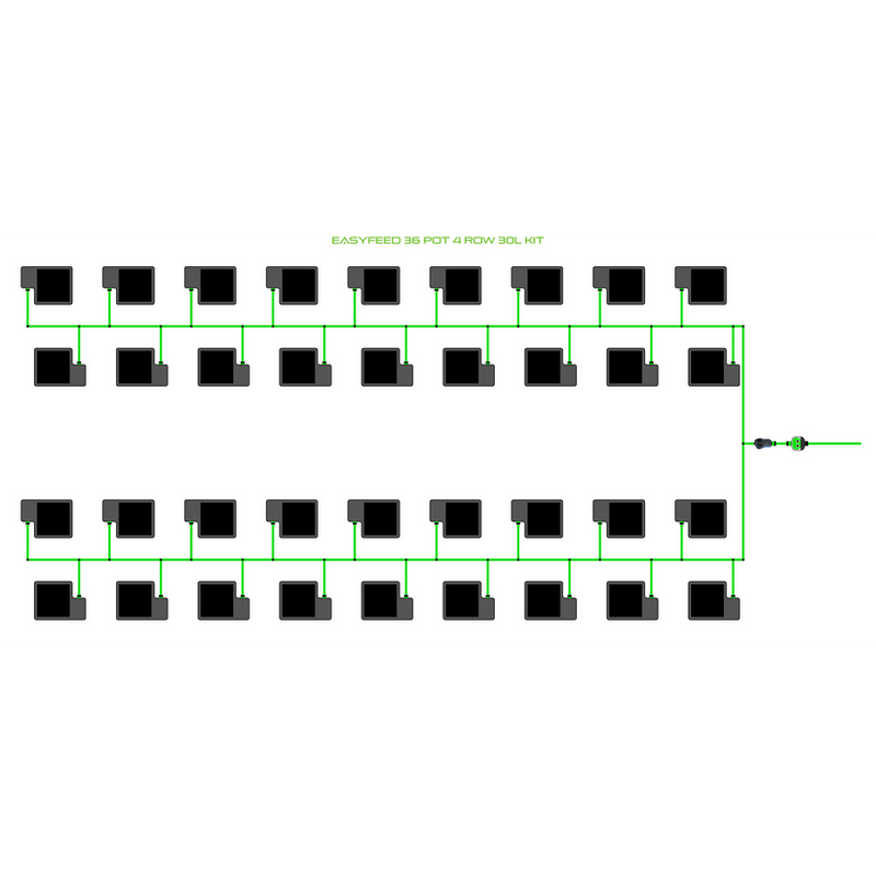 Alien Hydroponics EasyFeed 36 Pot 4 Row Kit