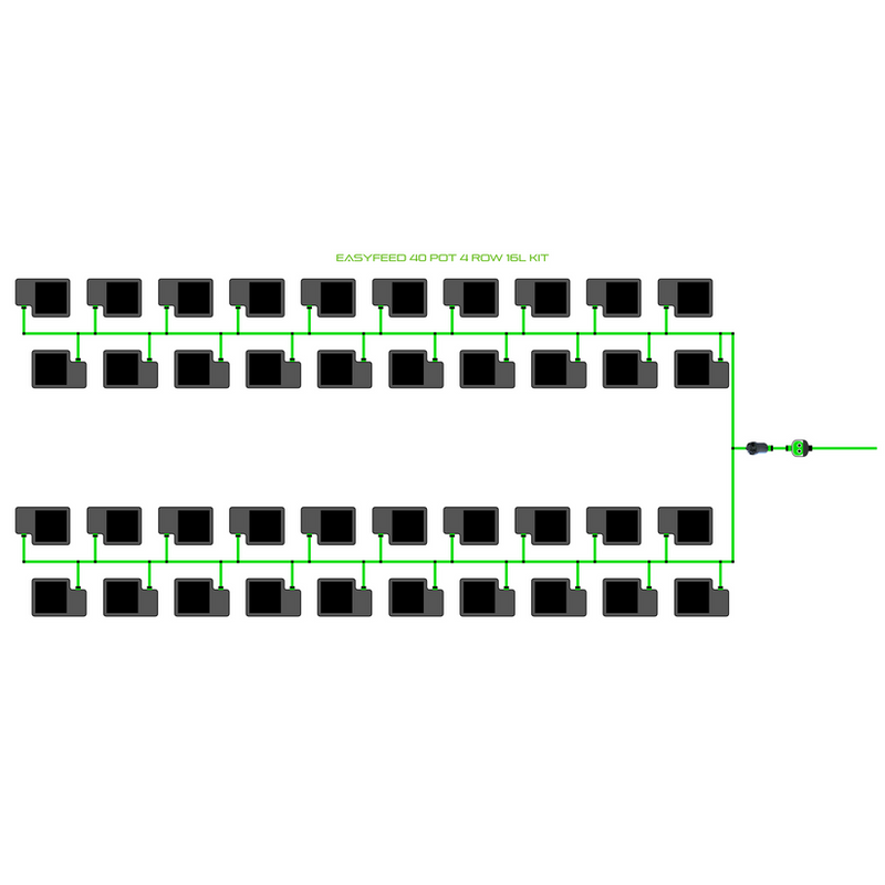 Alien Hydroponics EasyFeed 40 Pot 4 Row Kit
