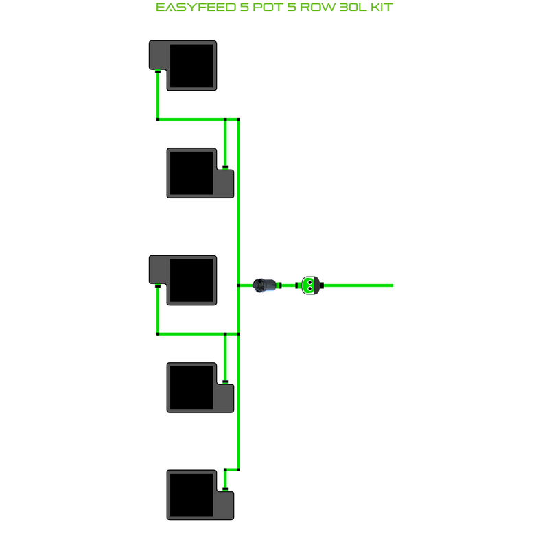 Alien Hydroponics EasyFeed 5 Pot 5 Row Kit