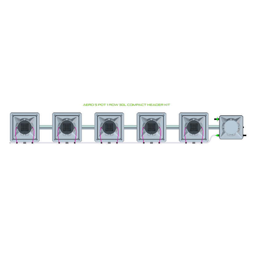 Alien Hydroponics AERO 5 Pot 1 Row Kit