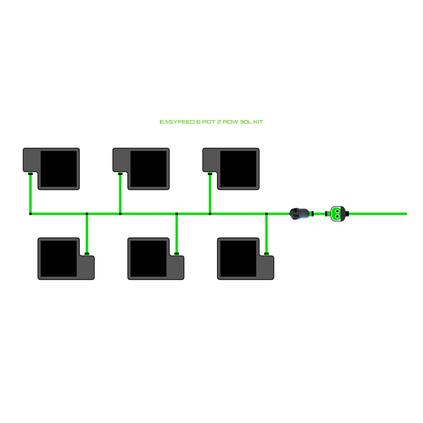 Alien Hydroponics EasyFeed 6 Pot 2 Row Kit