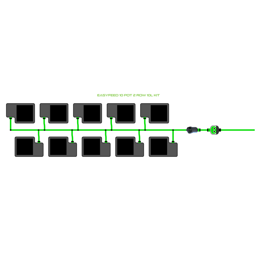 Alien Hydroponics EasyFeed 10 Pot 2 Row Kit