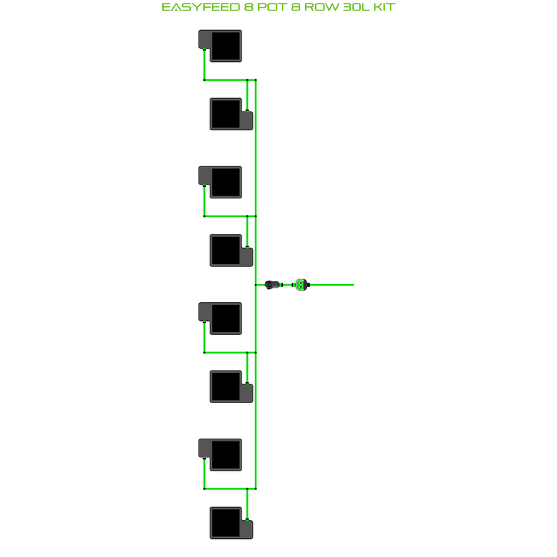 Alien Hydroponics EasyFeed 8 Pot 8 Row Kit
