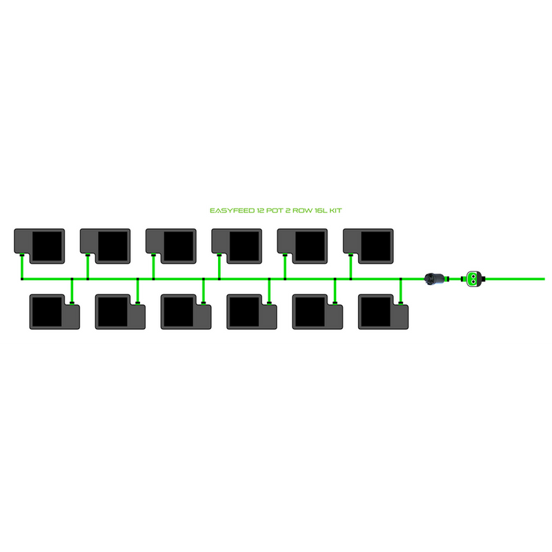 Alien Hydroponics EasyFeed 12 Pot 2 Row Kit