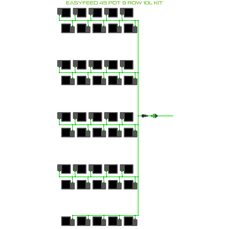 Alien Hydroponics EasyFeed 45 Pot 9 Row Kit