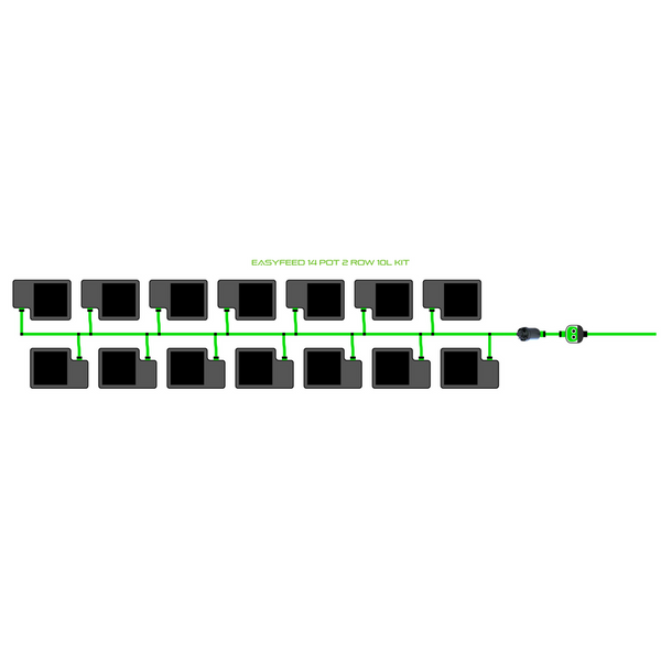 Alien Hydroponics EasyFeed 14 Pot 2 Row Kit