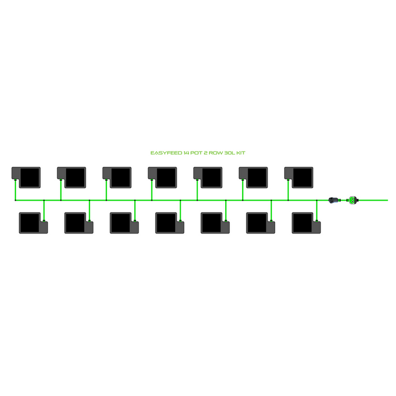 Alien Hydroponics EasyFeed 14 Pot 2 Row Kit
