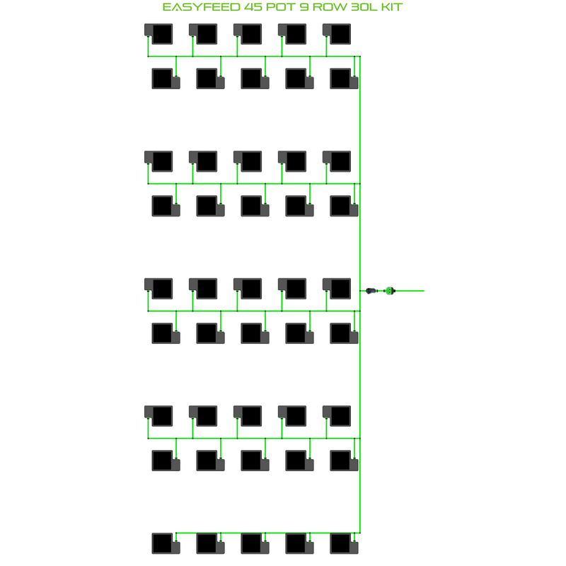 Alien Hydroponics EasyFeed 45 Pot 9 Row Kit