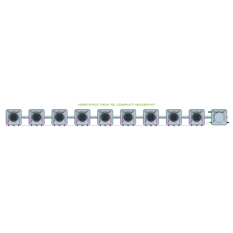 Alien Hydroponics AERO 9 Pot 1 Row Kit