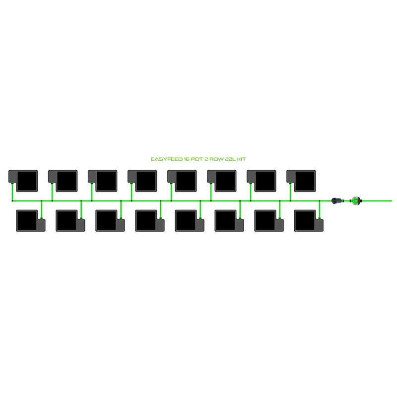 Alien Hydroponics EasyFeed 16 Pot 2 Row Kit