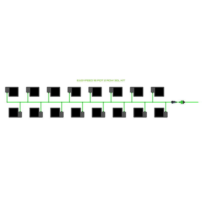 Alien Hydroponics EasyFeed 16 Pot 2 Row Kit