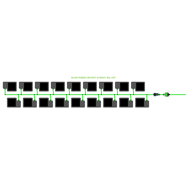Alien Hydroponics EasyFeed 18 Pot 2 Row Kit