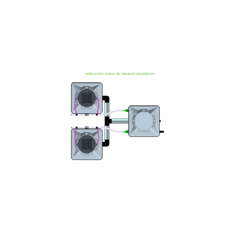 Alien Hydroponics AERO 2 Pot 2 Row Kit