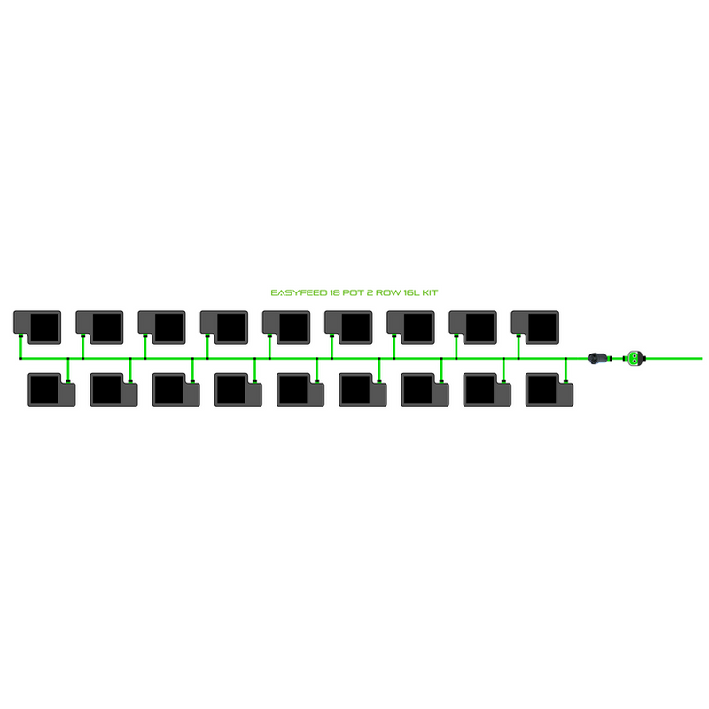 Alien Hydroponics EasyFeed 18 Pot 2 Row Kit