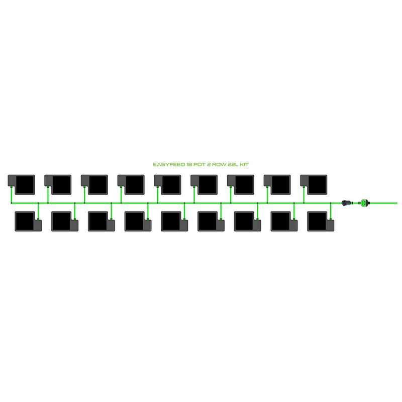 Alien Hydroponics EasyFeed 18 Pot 2 Row Kit