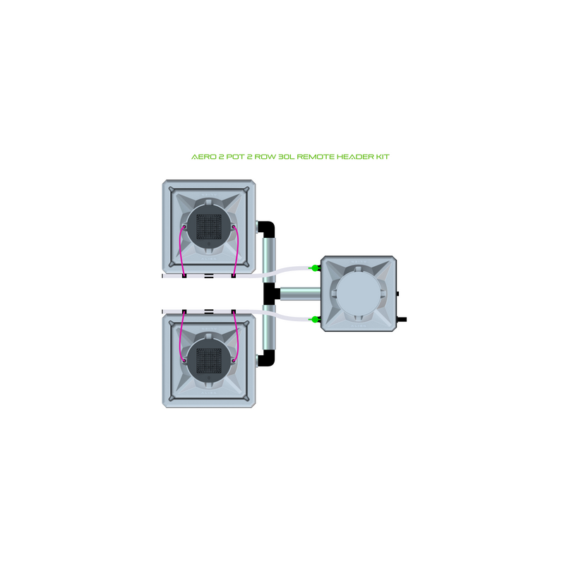 Alien Hydroponics AERO 2 Pot 2 Row Kit