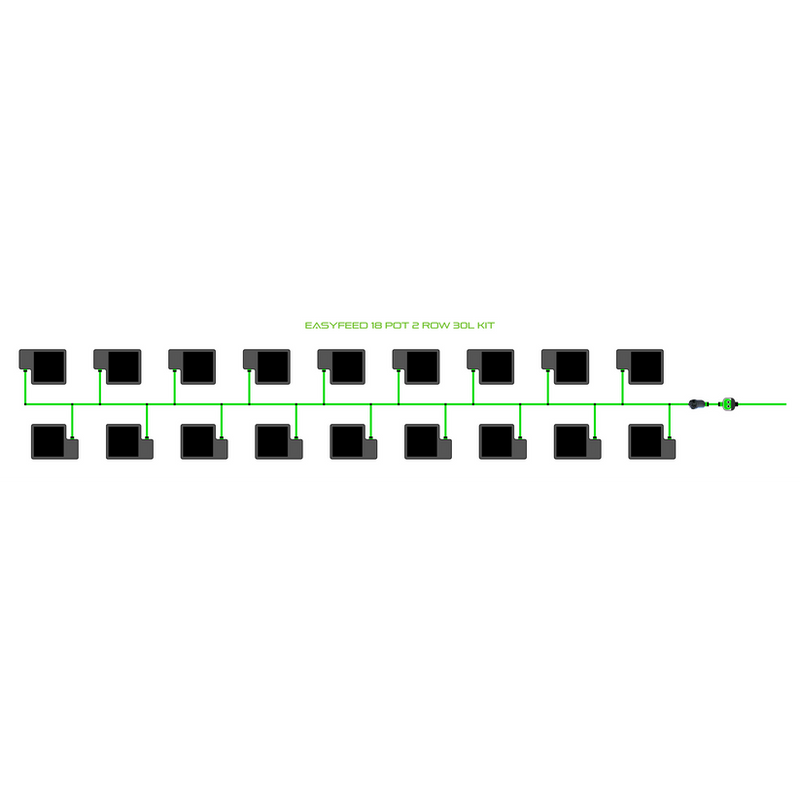 Alien Hydroponics EasyFeed 18 Pot 2 Row Kit