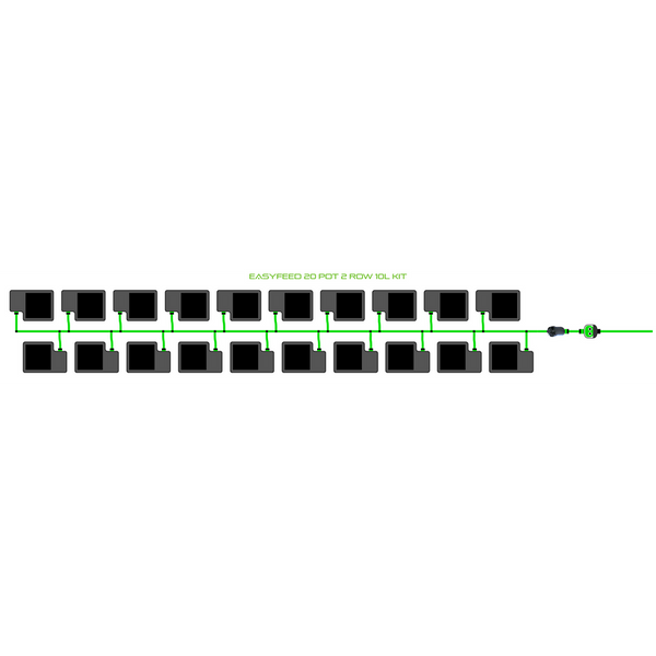 Alien Hydroponics EasyFeed 20 Pot 2 Row Kit