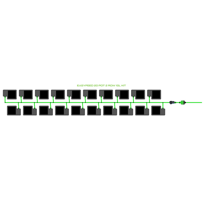 Alien Hydroponics EasyFeed 20 Pot 2 Row Kit