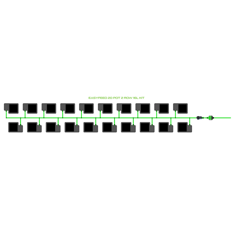Alien Hydroponics EasyFeed 20 Pot 2 Row Kit