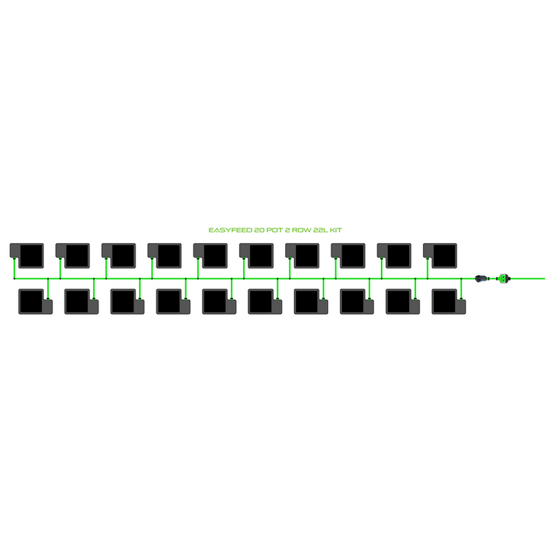 Alien Hydroponics EasyFeed 20 Pot 2 Row Kit