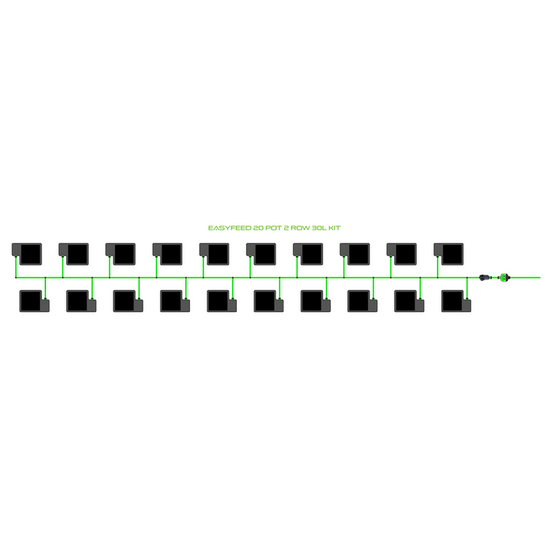 Alien Hydroponics EasyFeed 20 Pot 2 Row Kit