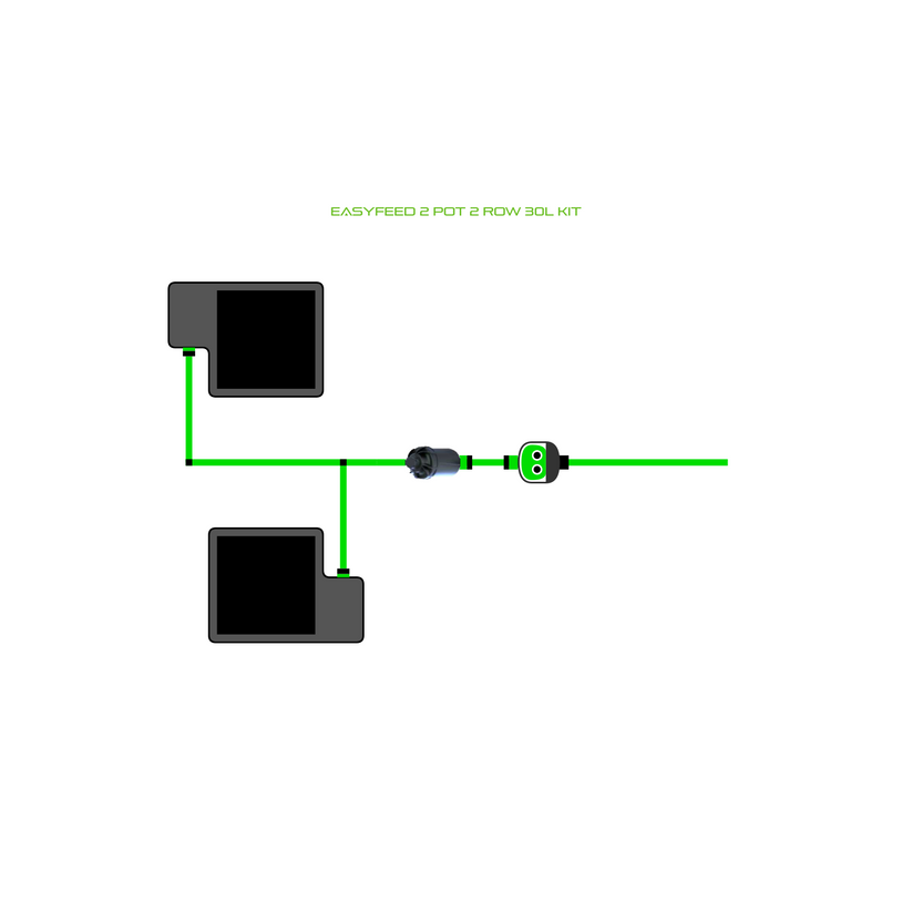 Alien Hydroponics EasyFeed 2 Pot 2 Row Kit