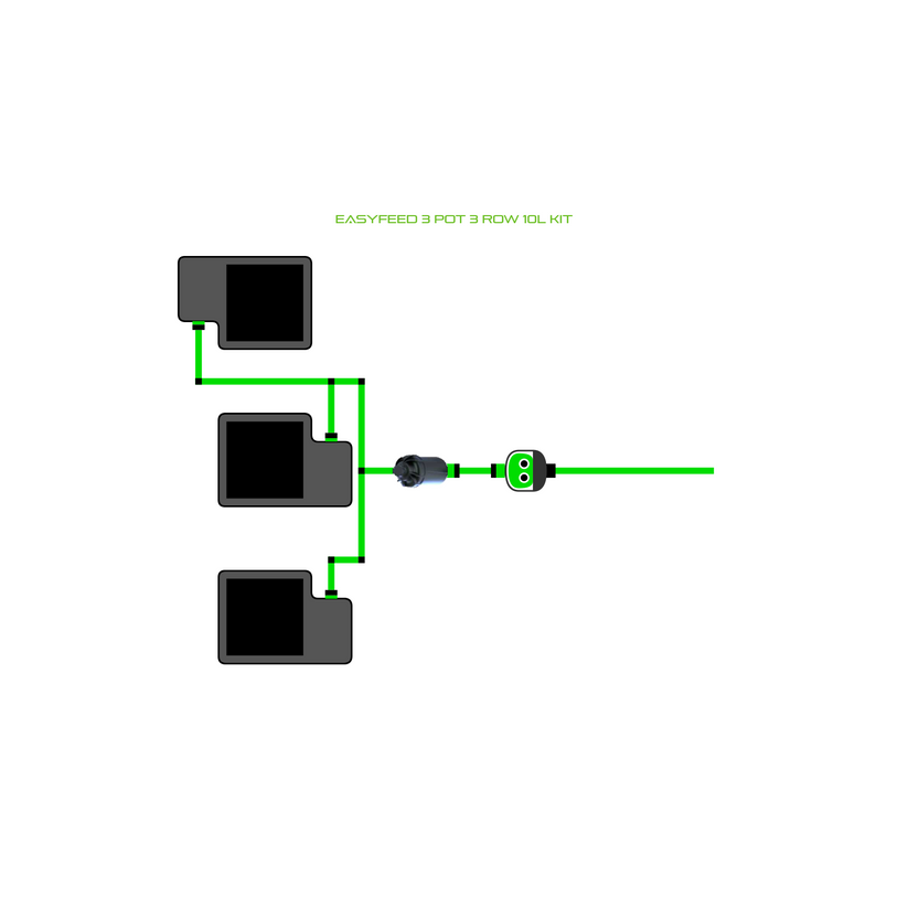 Alien Hydroponics EasyFeed 3 Pot 3 Row Kit