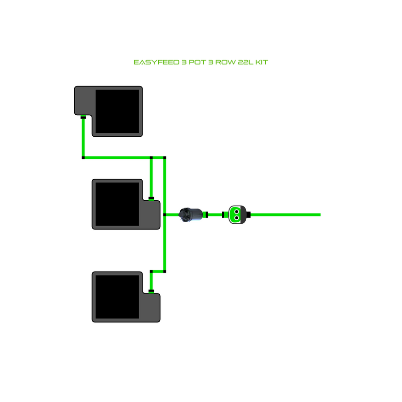 Alien Hydroponics EasyFeed 3 Pot 3 Row Kit