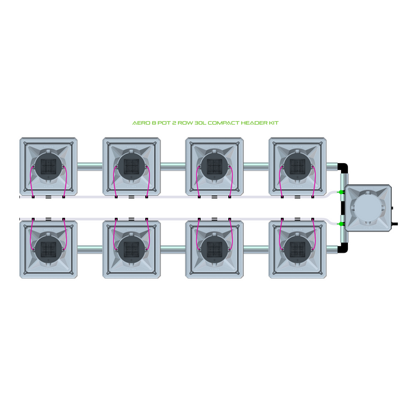 Alien Hydroponics AERO 8 Pot 2 Row Kit